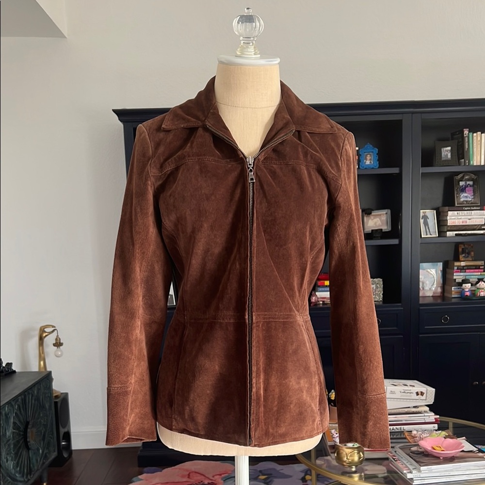 Bernardo chocolate brown leather jacket size PP